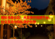 揭秘海角社区：真实事件视频平台，社交互动与隐私保护并存