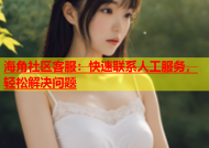 海角社区客服：快速联系人工服务，轻松解决问题