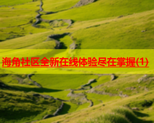 海角社区全新在线体验尽在掌握(1)  第1张