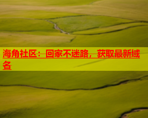 海角社区：回家不迷路，获取最新域名  第1张