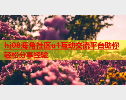 hj08海角社区u1互动交流平台助你轻松分享经验  第1张